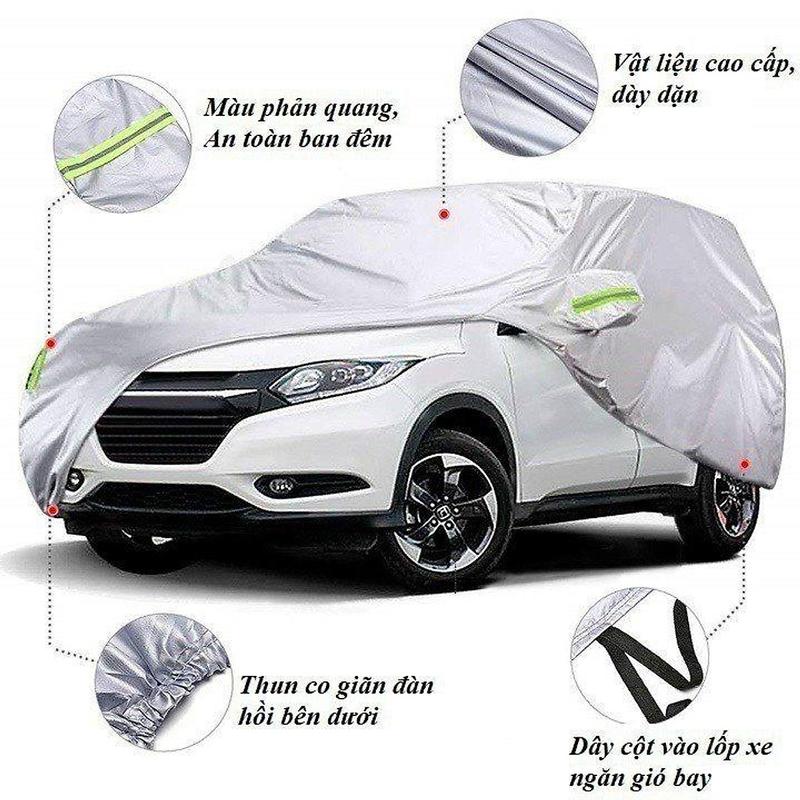 [FORTUNER] Bạt phủ xe ô tô 7 chỗ cỡ to Toyota Fortuner , áo chùm phủ kín bảo vệ xe ô tô chất liệu vải dù oxford 1