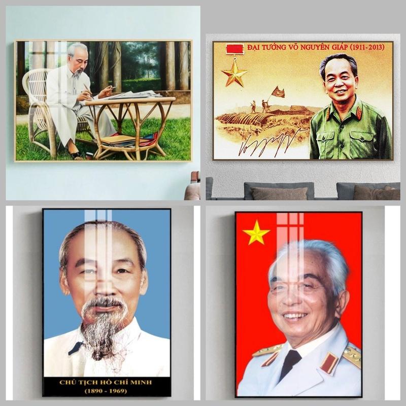 Ảnh chân dung Bác Hồ , Bác Giáp , Bác Trọng . Treo phòng khách phòng làm việc . Đa dạng mẫu mã .In theo yêu cầu 5