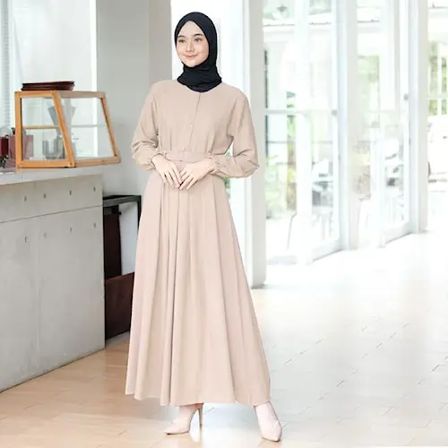 Pakaian Wanita Muslimah Premium Gamis Wanita Syar'i Muslim Bahan Lembut Trend 2023 Dress Fit 2