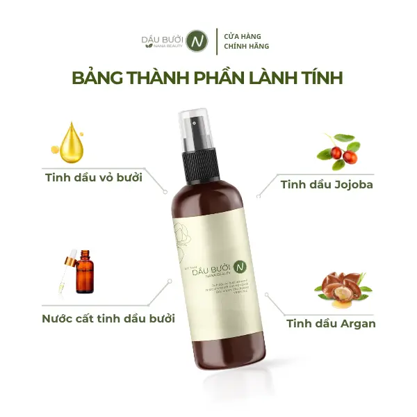 X5NBT120 - Combo 5 Chai Xịt Tinh Dầu Vỏ Bưởi Da Xanh Nana Beauty 120ml hỗ trợ giảm rụng, hỗ trợ mọc tóc, nhanh dài Chăm Sóc Tóc 2