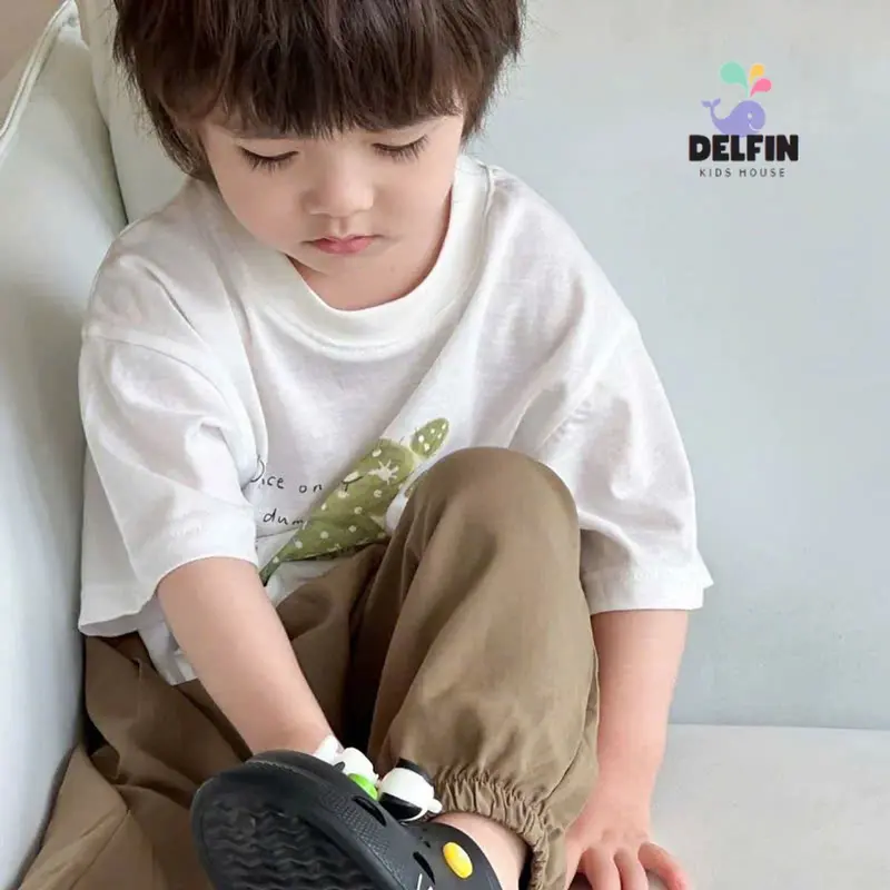 Áo thun bé gái, bé trai thun giấy Delfinkids, ngắn tay, cotton giấy siêu mát, size 10-30kg 3
