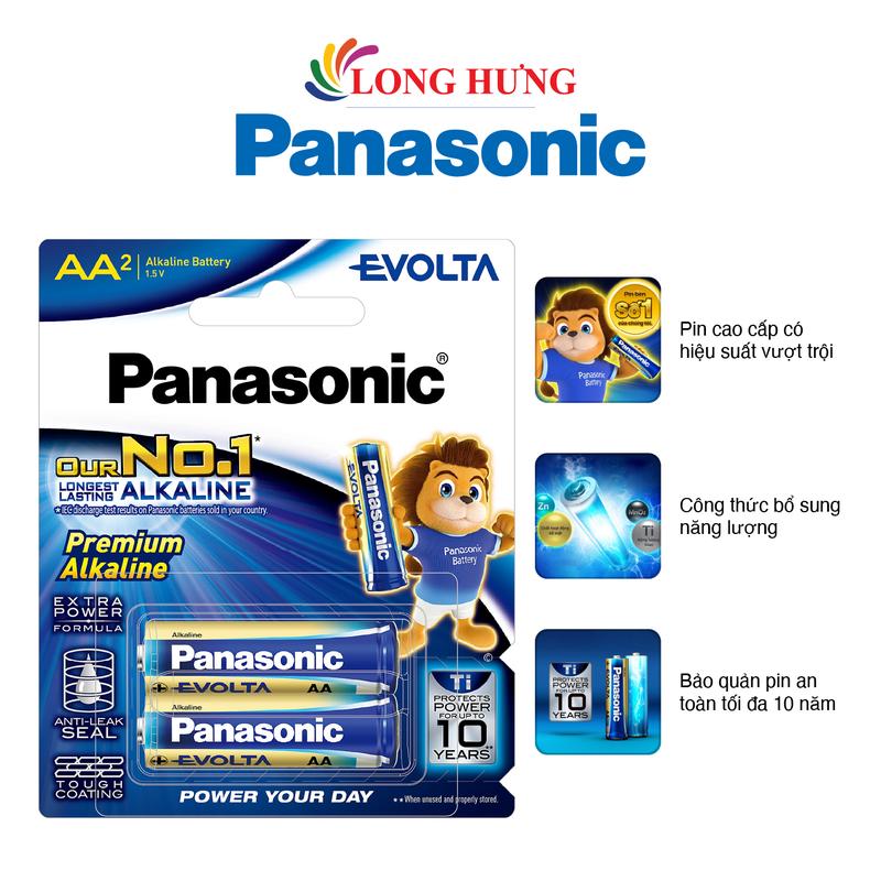 Vỉ Pin kiềm Panasonic Alkaline Evolta AA LR6EG/2B-V (2 viên/10 viên) - Hàng chính hãng