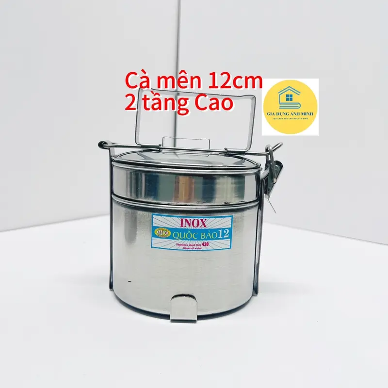 Cà Mên, cặp lồng - Inox không rỉ, ngăn cao có quai xách ( chính hãng loại 1) 1