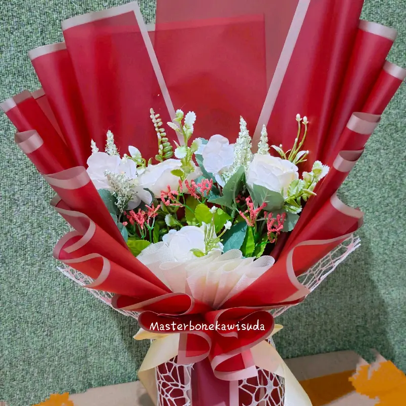 Buket Wisuda bunga mawar artificial kado Wisuda tanpa boneka wisuda tanpa buket uang 2