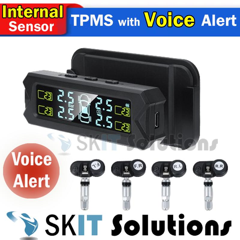 Product Introduction of 【SKIT】Car TPMS Tire Pressure Monitoring System And Time Display w/ Mounting Bracket, TPMS External Sensor, TPMS Internal Sensor, English Voice/Beep Alert,  TPMS Tyre Pressure Monitoring System, TPMS For Car Solar, Tire Pressure Gauge, Tire Pressure Sensor 16