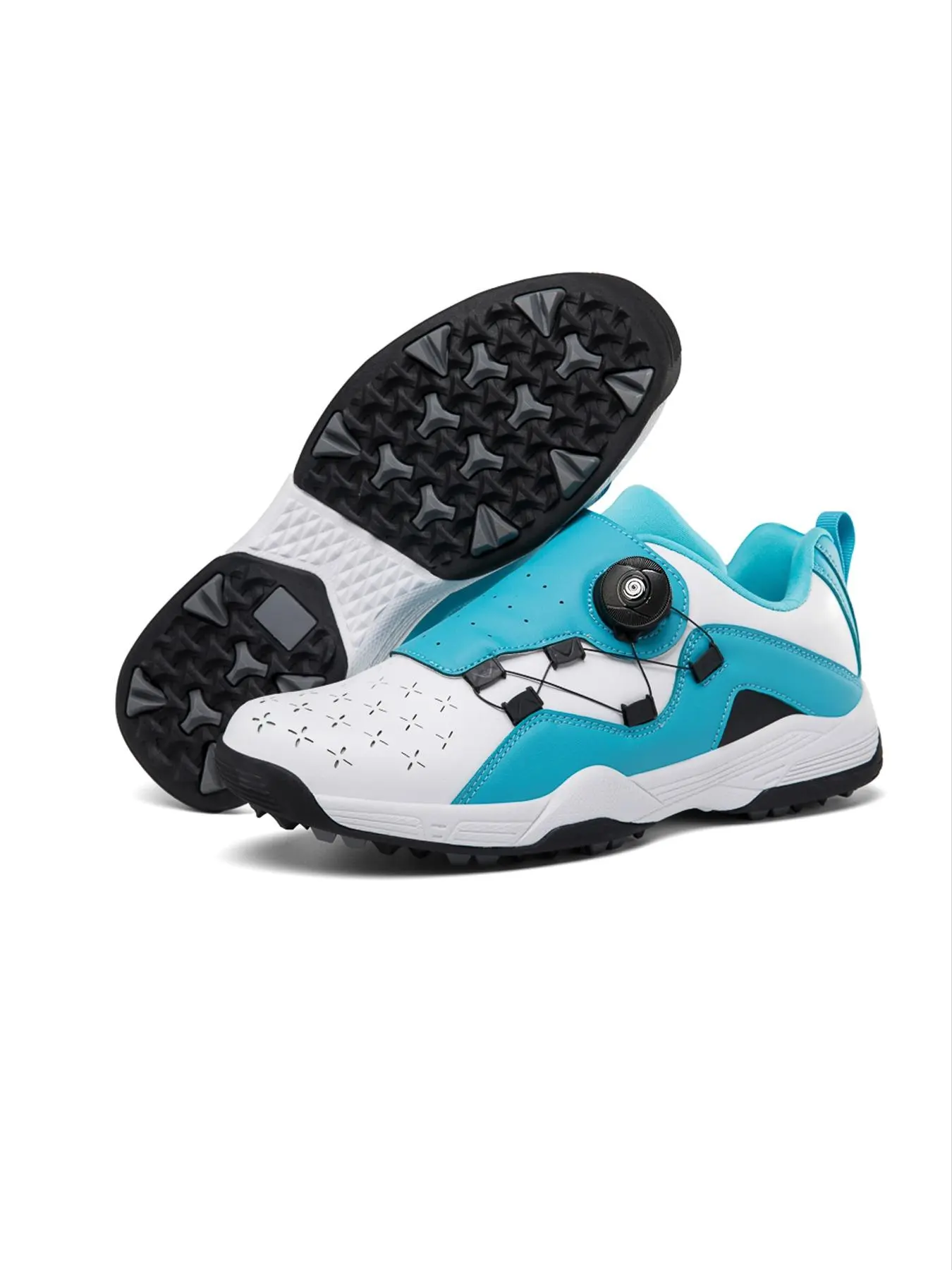 Men's Sporty Lace Up Golf Shoes, Lightweight Casual Sports Shoes, Gym Shorts, Non-slip Comfortable Shoes for Outdoor Golf