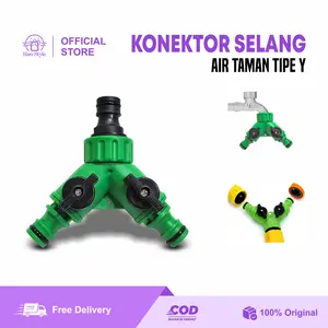 [HS] Splitter Stop Kran Air Konektor Y 3 Arah Konektor Selang Air Taman Tipe Y Konektor Quick Release Adapter Faucet 1/2" 3/4"