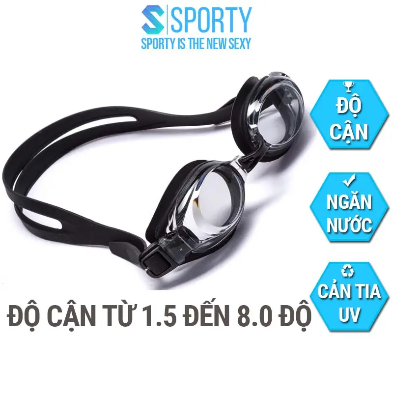Kính bơi cận người lớn 5100 POPO có độ cận thị từ 1.5 độ đến 8.0 độ chống UV Sport