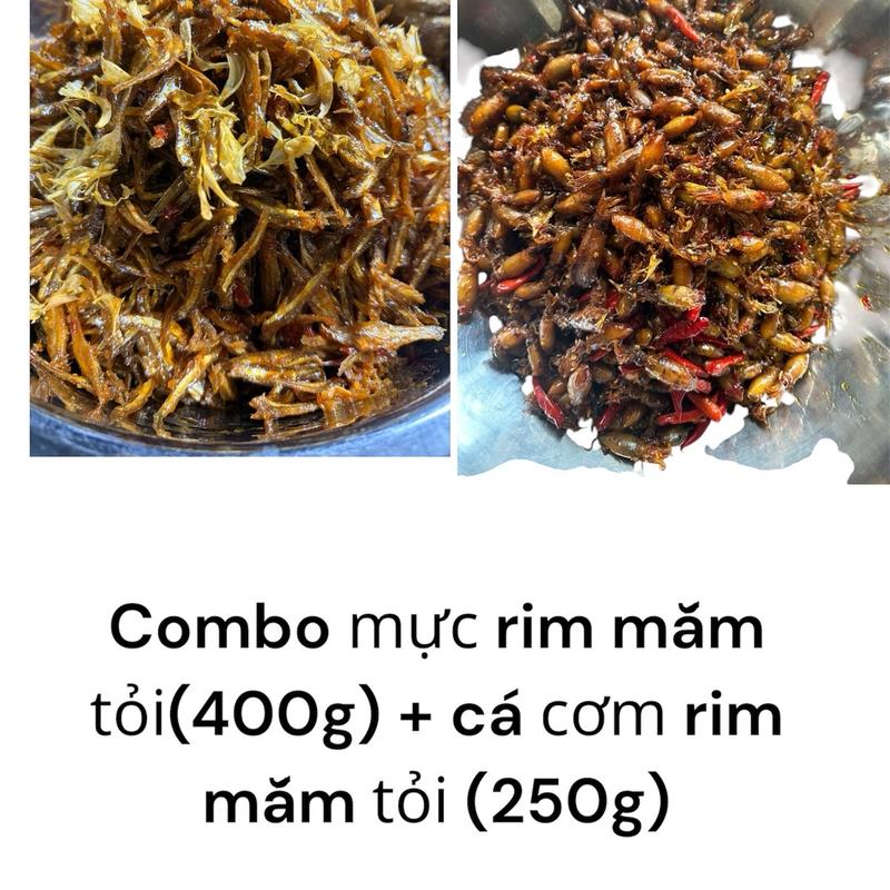  COMBO 400g Mực rim mắm tỏi + 250g cá cơm khô rim mắm tỏi LAN ANH SHOP 