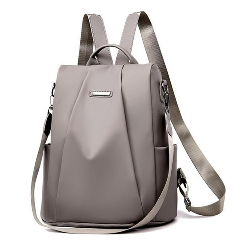 Women's Backpack Casual Nylon Solid Color School Single Shoulder Bag Female Fashion Detachable Strap Large Capacity Backpacks 5