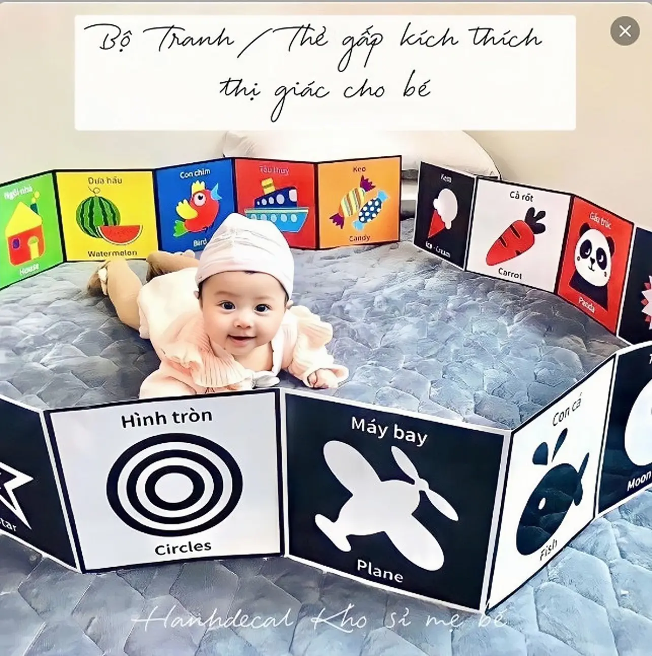 Bộ Tranh, Thẻ Gấp Kích Thích Thị Giác Ziczac 2 Mặt, Đồ Chơi Phát Triển Giác Quan Cho Bé 0-3 Tuổi