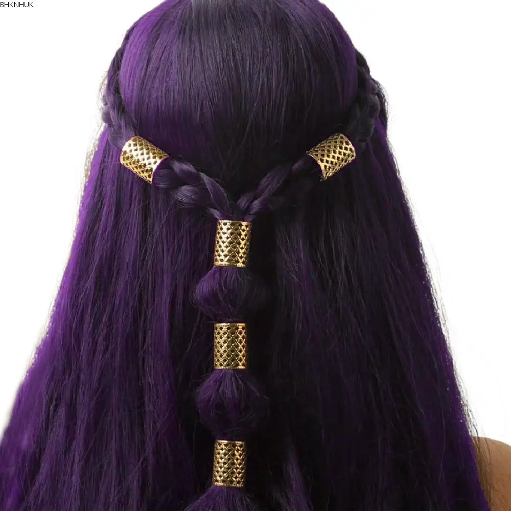 BHKNHUK 5pcs Hair Accessories Dread Locks Hollow Out Hair Ring Hair Braiding Metal Cuff Clips Dreadlocks Beads and DIY Hair Braid Tubes Decor