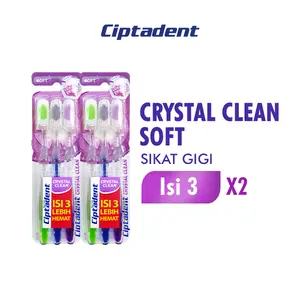 Ciptadent Sikat Gigi Crystal Clean Soft Kotak Isi 3 x2