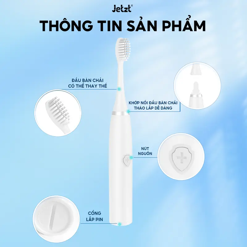 [DEAL QUÀ TẶNG - KHÔNG BÁN - HN] Bàn chải điện chống nước cao cấp Jetzt B7 1