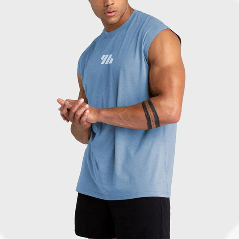 Product Introduction of 2024 Summer new Gym Vest Men Bodybuilding Sleeveless Sports Tank Top quick-drying mesh Fitness Running Tank Top men Clothes 9