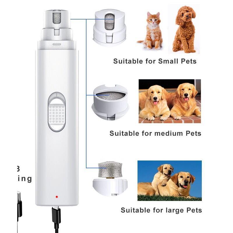 Product Introduction of Dog Cat Claw Grooming Grinder Trimmer Clipper Electric Nail File Tool 2