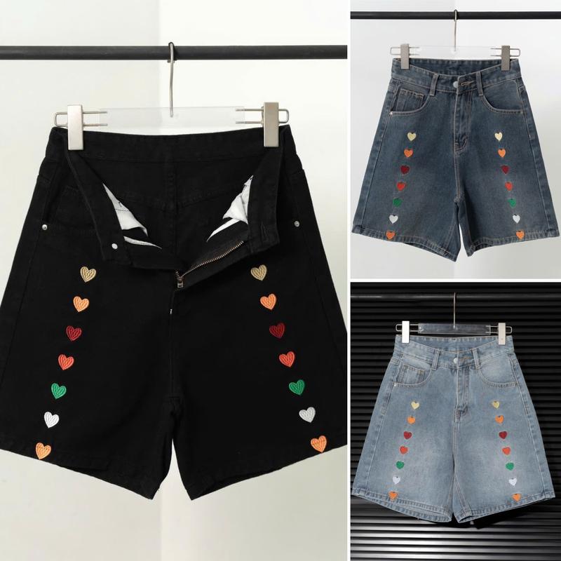 Quần Sọt Nữ Thêu Họa Tiết Nhiều Màu Cá Tính Nhà AnhThu Women Jeans quan short Pants