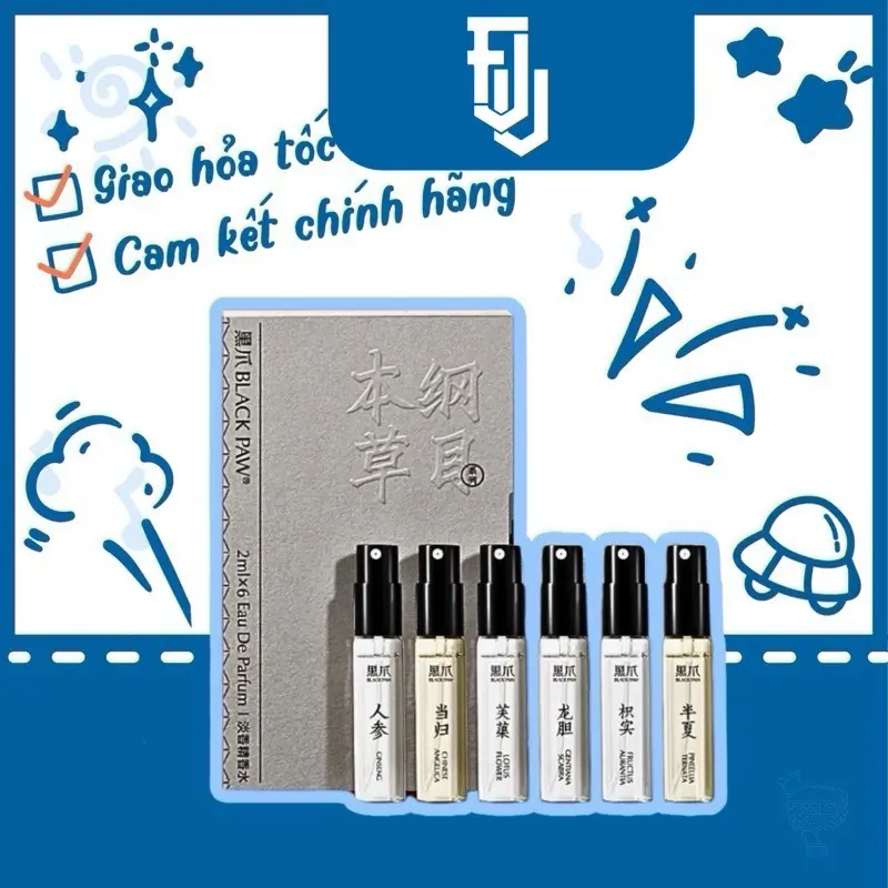 Full set 6 vial/ mẫu thử nước hoa BST BẢN THẢO cươnġ MỤC của Black Paw/ Hắc Trảo - 6 x 2ml