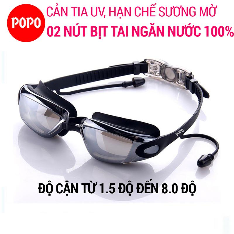 Kính bơi cận thị có độ cận từ 1.5 đến 8.0 mắt tráng gương chính hãng POPO 1940 cho người lớn trẻ em cho bé từ 8 tuổi Sport
