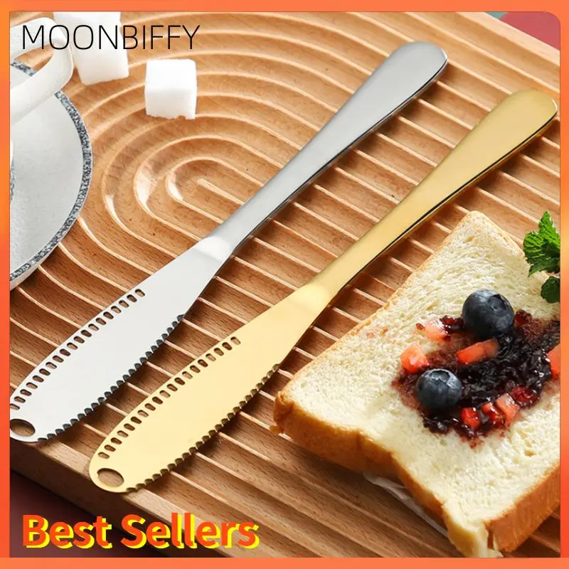 Stainless Steel Butter Knife Holes Cheese Dessert Knife Cutlery Toast Wipe Cream Bread Cutter Tableware Kitchen Tools