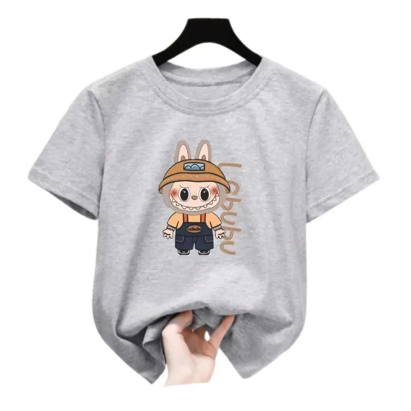 Baju Kaos Anak Laki Laki Perempuan 1-12 Tahun Premium HYE LABUBU MONSTER POPMART free custtom nama Katun Biru Cotton Kids Cotton 1