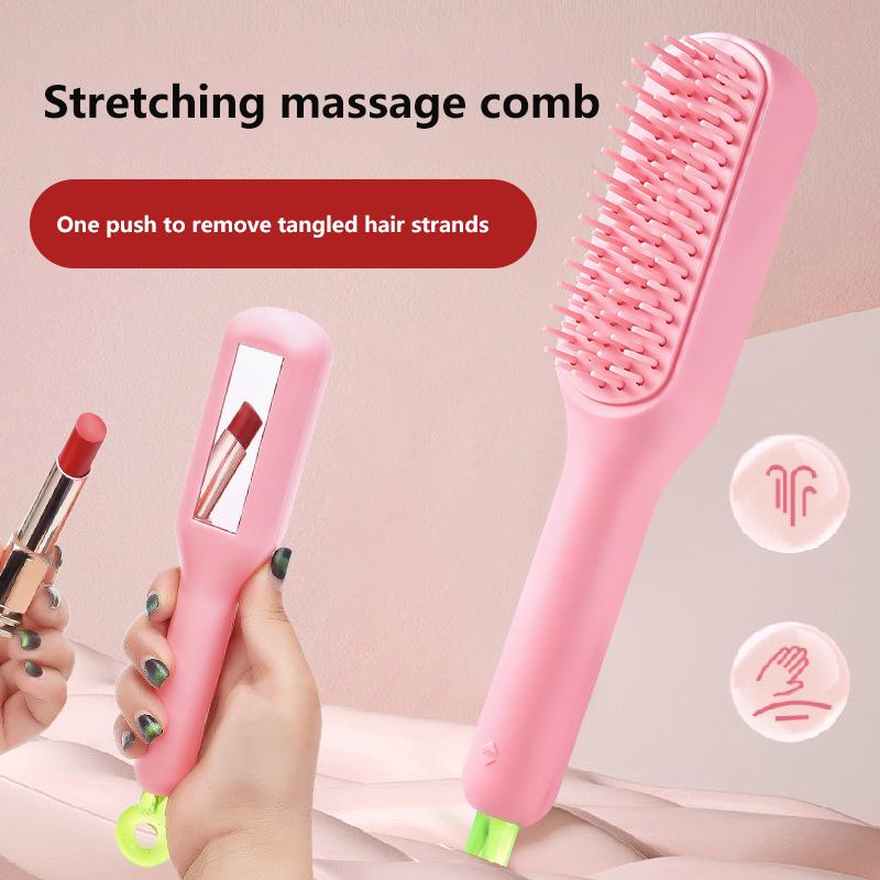 Product Introduction of Portable Telescopic Comb With Mirror Self Cleaning Hair Brush Massage Anti-static Hair Smoothing Comb Hairdressing Tools 17