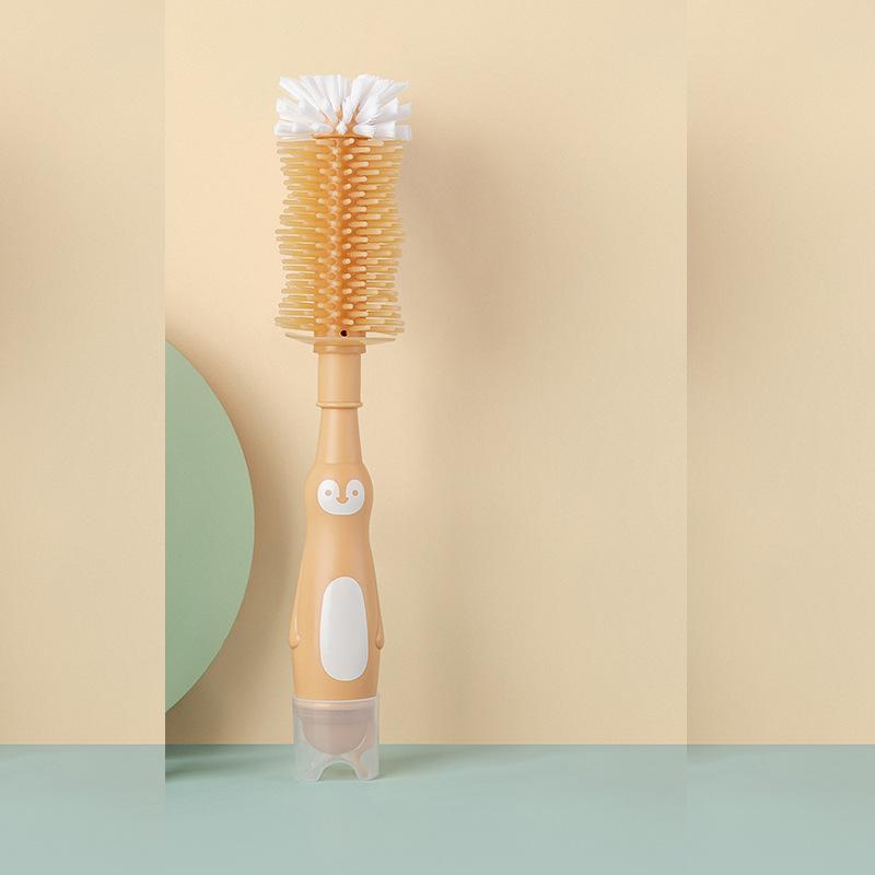 Daily Necessities Silicone Baby Bottle Brush Liquid Storage Multifunctional Nylon Cup Lid Nipple Cleaning Cup Brush Suit Maternal and Child Products Daily Necessities 7