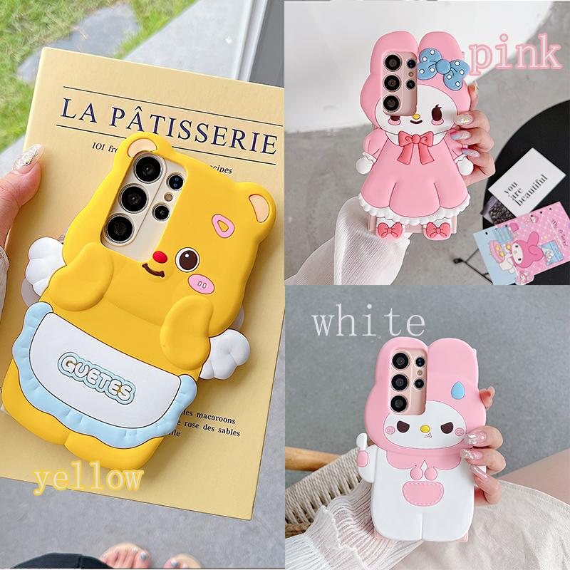 Product Introduction of Cartoon Casing For Samsung Galaxy A55 A35 A25 A15 A24 A23 4G A54 A34 A73 A53 A33 A13 A14 A22 A32 5G Phone Case Soft TPU 3D Cute Melody Wing Bear Anti-falling Silicone Protective Cover 4
