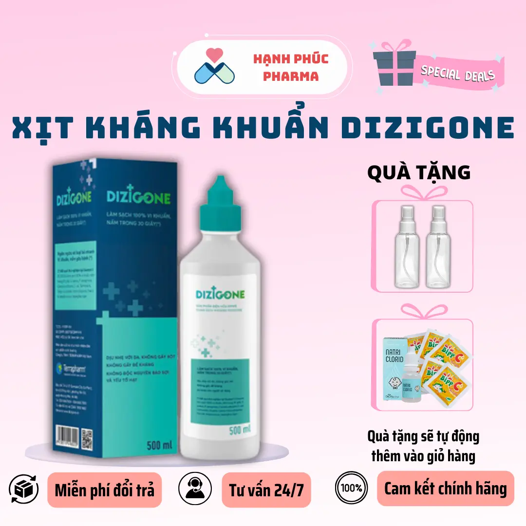 (Mua 1 tặng 1)Dung dịch kháng khuẩn DIZIGONE-Chăm Sóc Thủy Đậu, Tay Chân Miệng