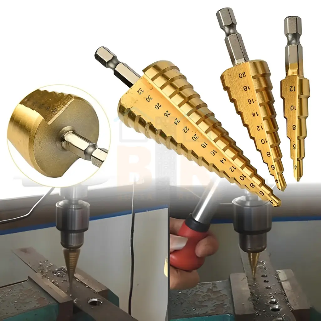 Mata Bor Pagoda Spiral Step Drill Tingkat Payung Cone Hss 4 12 20 32 Titanium Coated