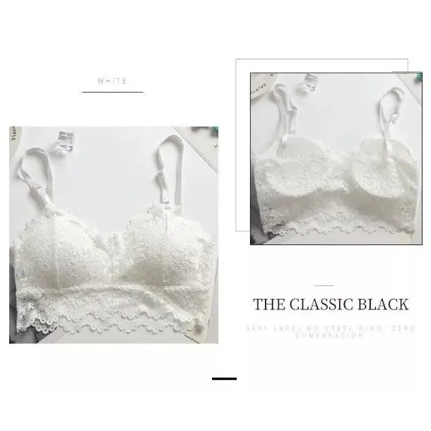 [NL]  TANK TOP BROKAT LACE TANPA KAWAT SOFT RENDA DENGAN CUP ADJUSTABLE SEAMLESS WIRELESS COMFORT WANITA COD 243 2