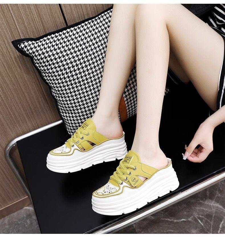 Product Introduction of Giày Trắng Cho Nữ, Bộ Sưu Tập Mùa Hè Mới 2024, Đế Xuồng khoét lỗ, Đế Có Gót Ẩn, Giày Trượt Băng, Kiểu Bít Mũi, Dép Khoét Lỗ 13