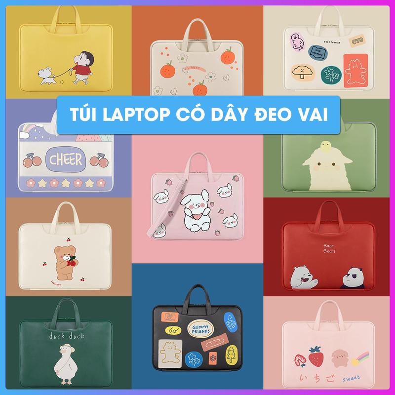 Túi chống sốc Laptop Macbook da PU cao cấp chống nước 13.3 inch 14 inch 15.6 inch - Túi xách đựng Laptop có quai cầm