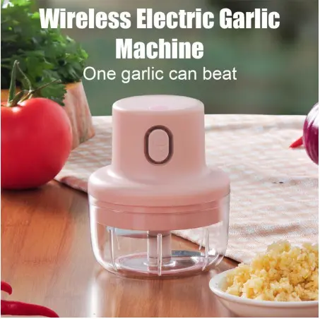 Garlic Mini Chopper Portabel - Chopper / Blender Bumbu Mini 250ml Rechargable Biru Pisau