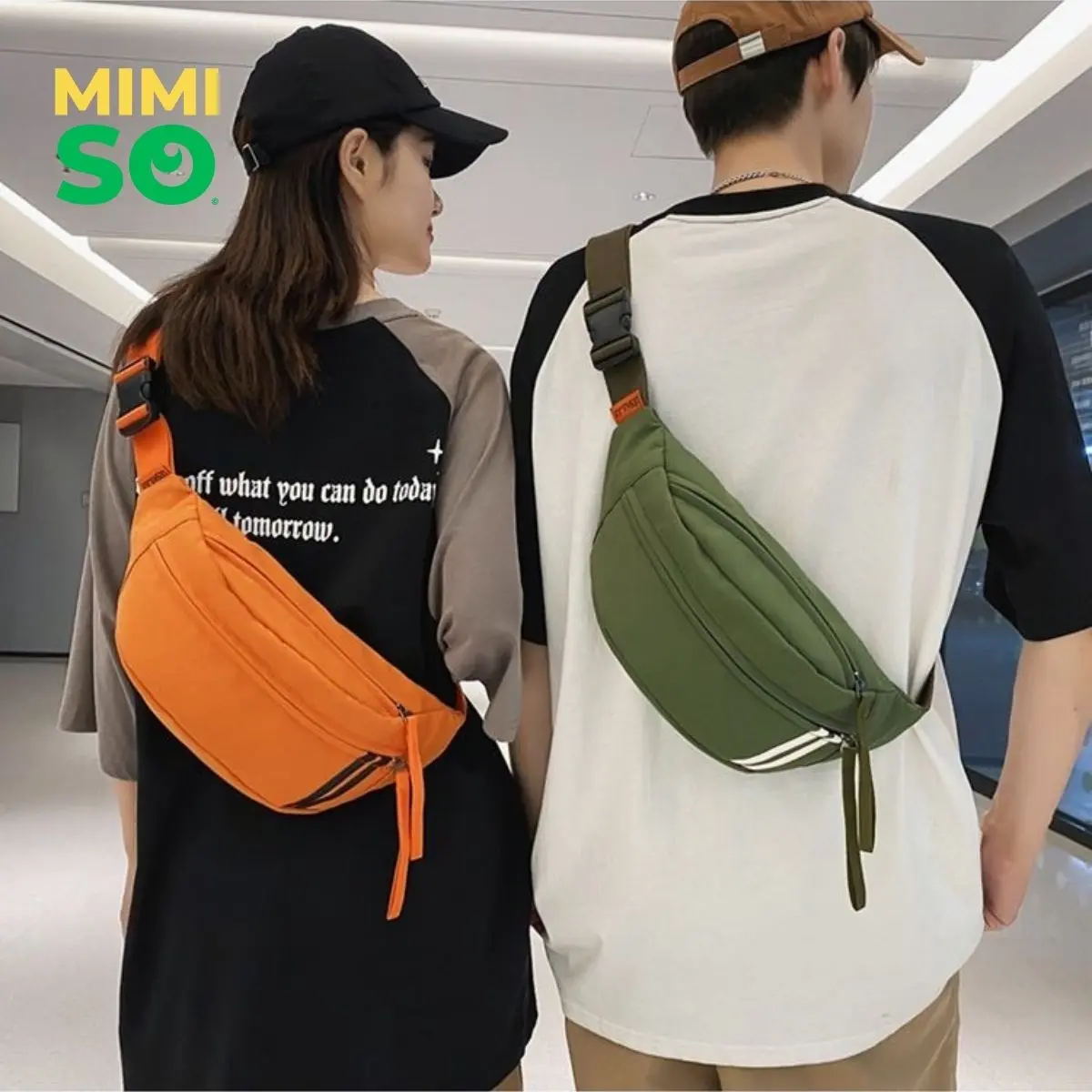 MIMISO UNISEX Japanese Simple Harajuku Style Woman Cute Chest One Strap Bag Ladies Dumpling Belt Bags For Women H71013