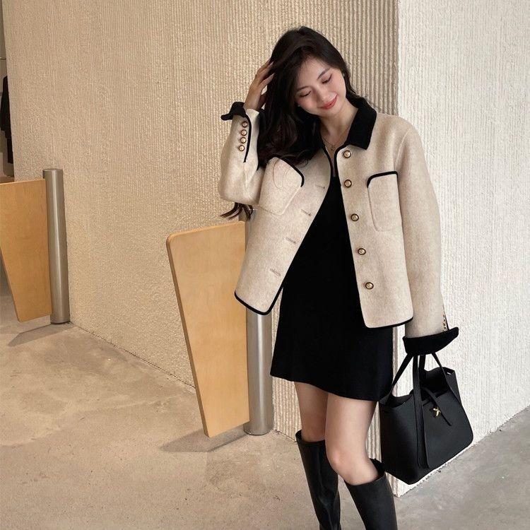Áo Khoác Xám Ngắn, Phong Cách Cổ Điển, Dành Cho Nữ, Mùa Thu Và Mùa Đông, Cao Cấp Cổ Điển, Thiết Kế Đẹp, Độc Đáo Thanh Lịch, Áo Dài Tay, Năm 2025 4