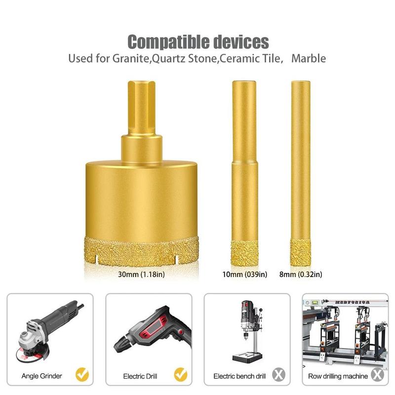 Product Introduction of 6-60mm High-grade diamond grain Coated Drill Bit Tile Marble Glass Ceramic Hole Saw Drilling Bit For Ceramic Tile Drilling 21