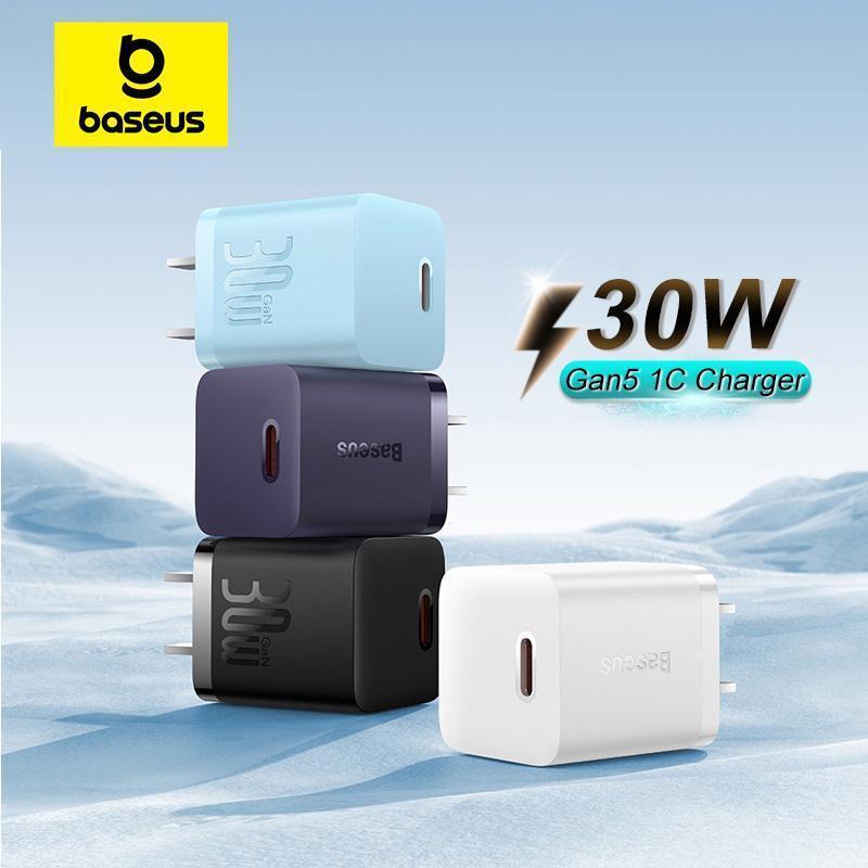 Baseus Củ sạc nhanh Baseus GaN5 30W 1C Fast Charger Adapter Mini For Type C Quick Charge 4.0 QC 3.0 Phụ Kiện