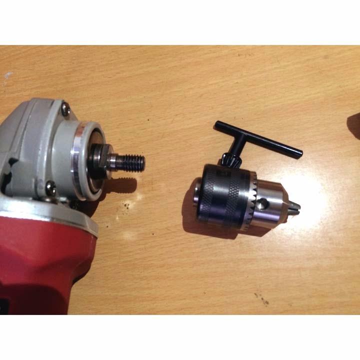 bộ chuyển đổi máy mài góc cầm tay thành máy khoan đầu kem mũi 1.5 đến 10mm hay Đầu chuyển đổi máy cắt mài thành máy khoan