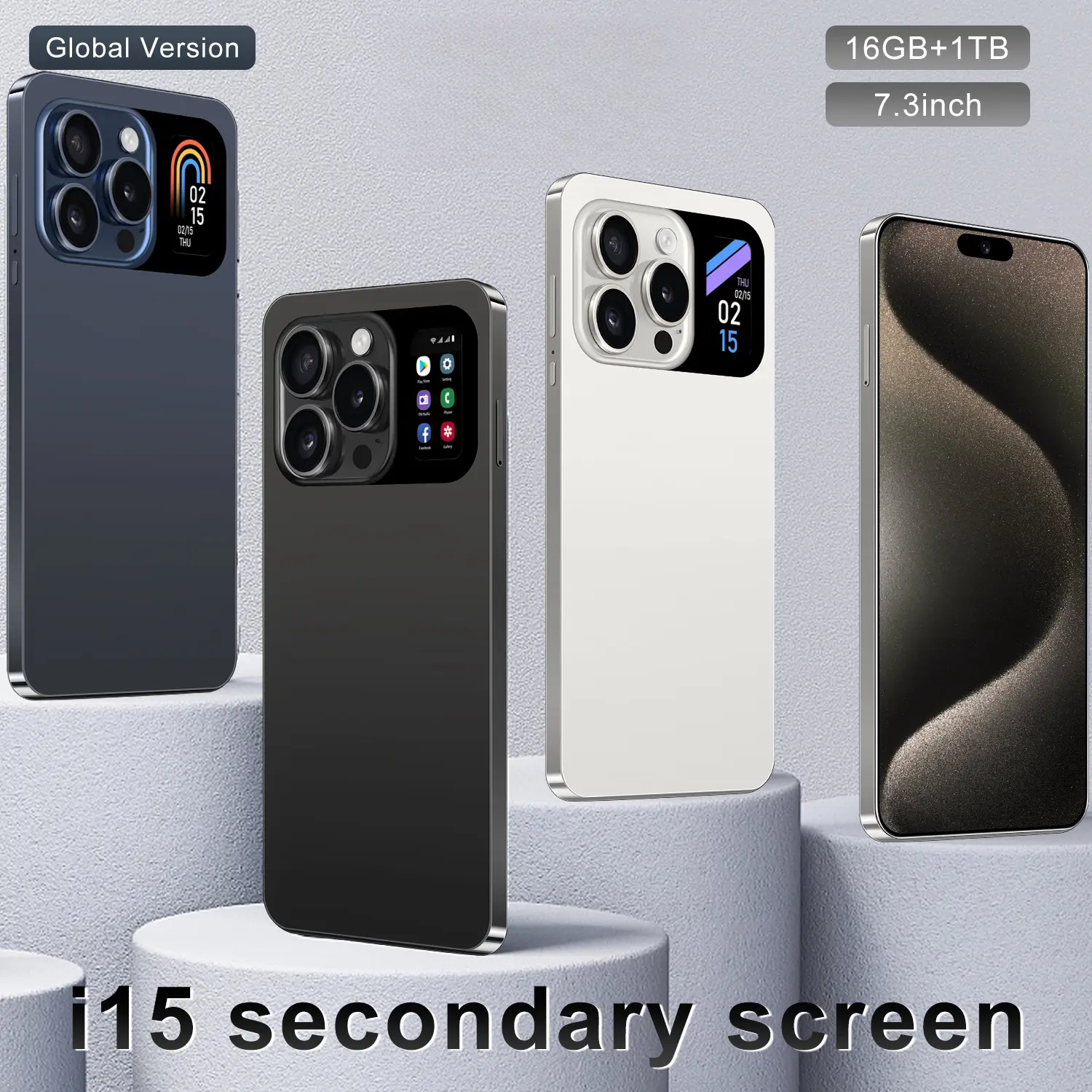 I15 New Mobile Phone Real Sub-Screen Incell Perforated Large Screen Android Smartphone