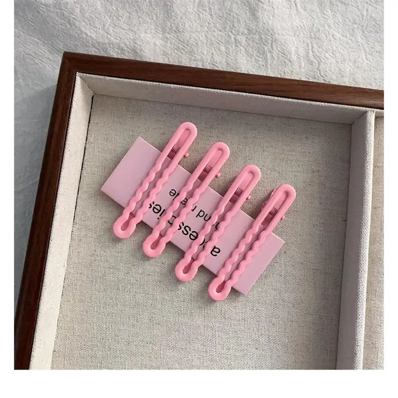 Kẹp Tóc Kim Loại, Màu Pastel Thiết Kế Rỗng Dành Cho Nữ, Đồ Trang Sức Women 4