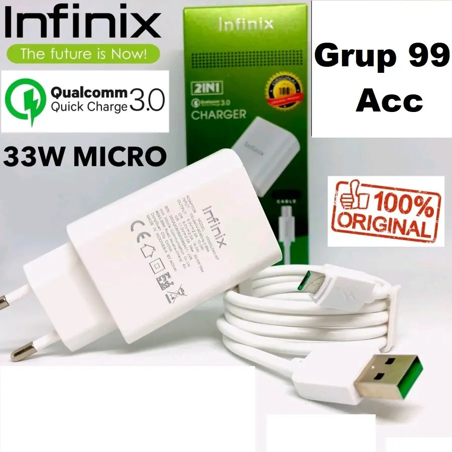 charger infinix 33wat original 100% mirco usb fast charging casan infinik hot 12 hot 12i hot 12 play