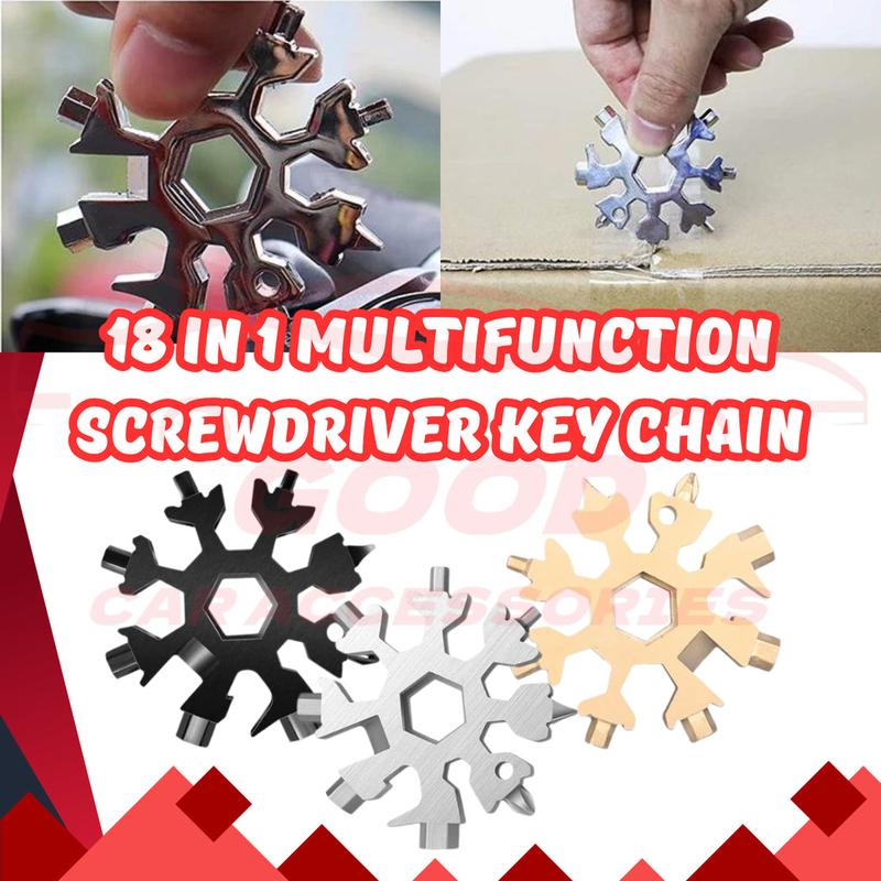 18 in 1 Outdoor Screwdriver Keychain Multifunction Snowflake - TikTok ...