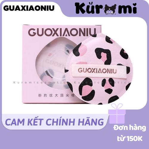 GUOXIAONIU Bông phấn dạng bột bông phấn họa tiết da báo chuyên dùng cho kem nền sử dụng ướt và khô Kuromi cosmetics