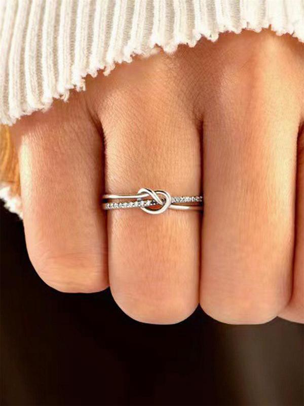 Women's Elegant Knot Design Ring, Exquisite Trendy Ring, Fashionable Jewelry for Women As Engagement Anniversary Party Jewelry Gift 3