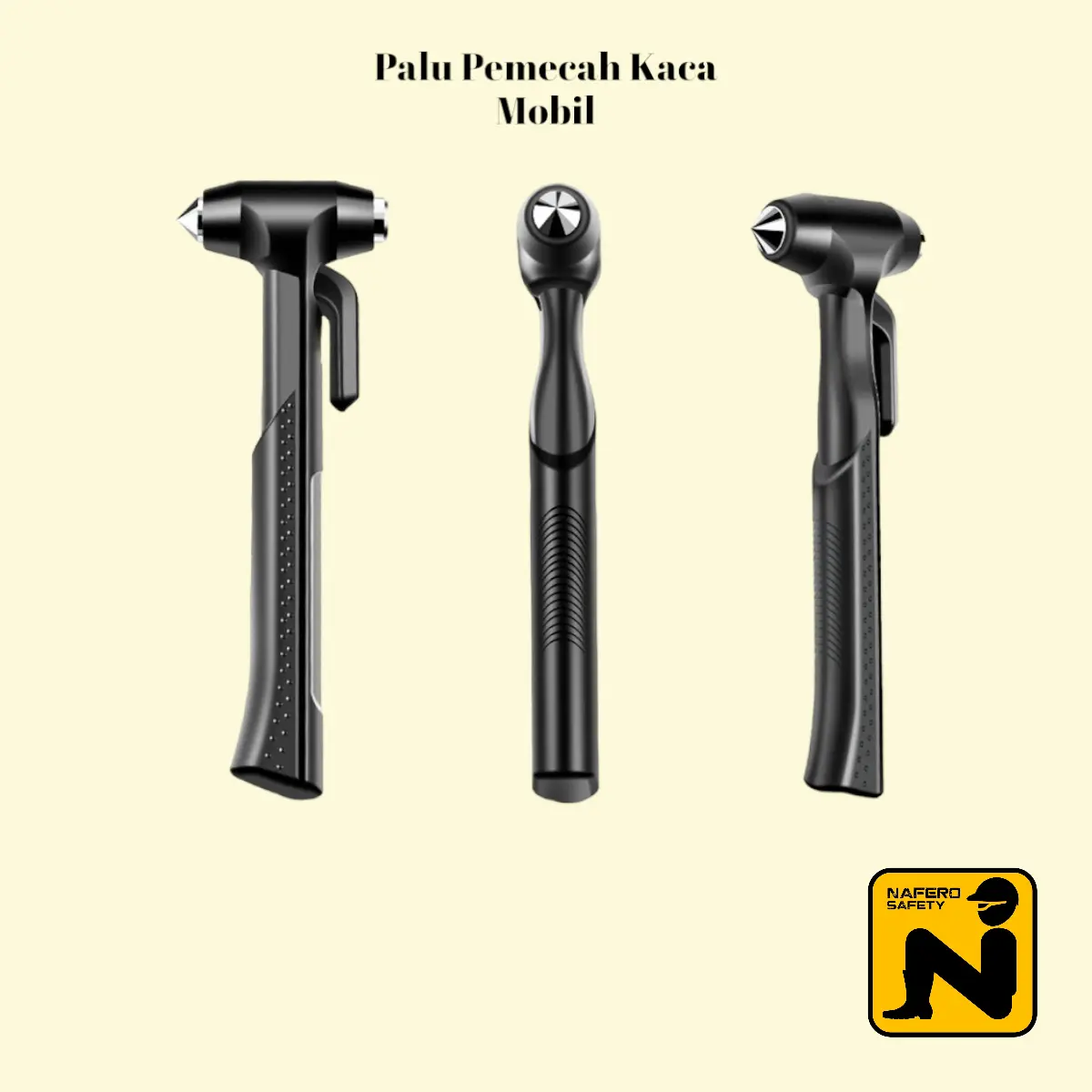 PALU HAMMER Pemecah Kaca Mobil Emergency Safety Glass Breaker RUNDONG  R 7115  Black