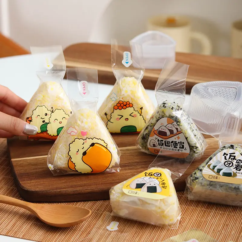 Túi Đóng Gói Cơm Nắm Tam Giác, Phong Cách Hoạt Hình Đáng Yêu Nhật Bản, 50 Cái, Túi Sushi Nori Onigiri, Khuôn Làm Sushi, Phụ Kiện Bento