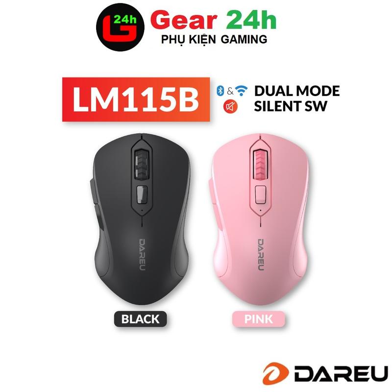 Chuột không dây Dareu LM115B Bluetooth 5.0 + Wireless 2.4GHz ( Silent không tiếng )