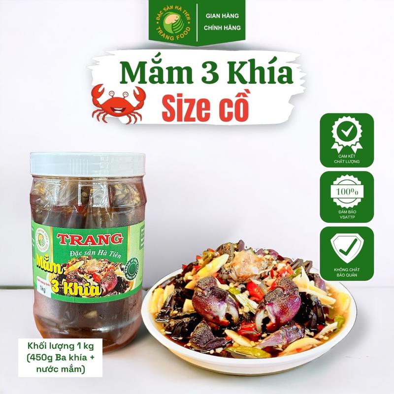 Ba khía muối nước mắm Trang Food - Con to hộp 1kg (450g Ba khía + nước mắm)
