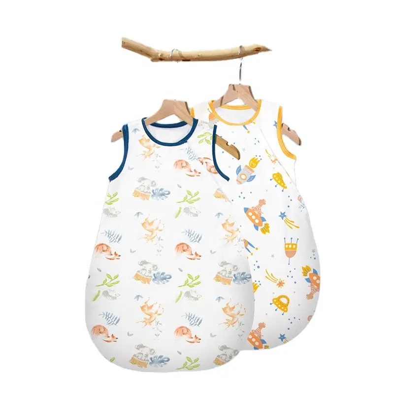 Baby vest sleeping bag spring summer pure cotton summer thin sleeveless toddler anti-kick sleeping bag